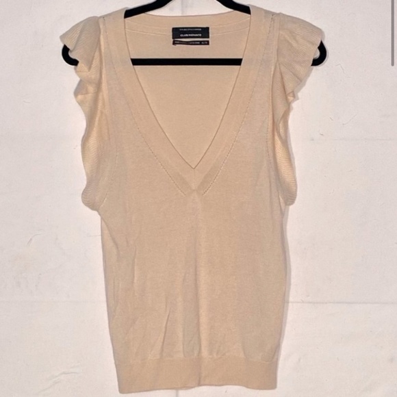 Club Monaco Silk Cashmere Blend Sleeveless V Neck Sweater - Picture 1 of 11